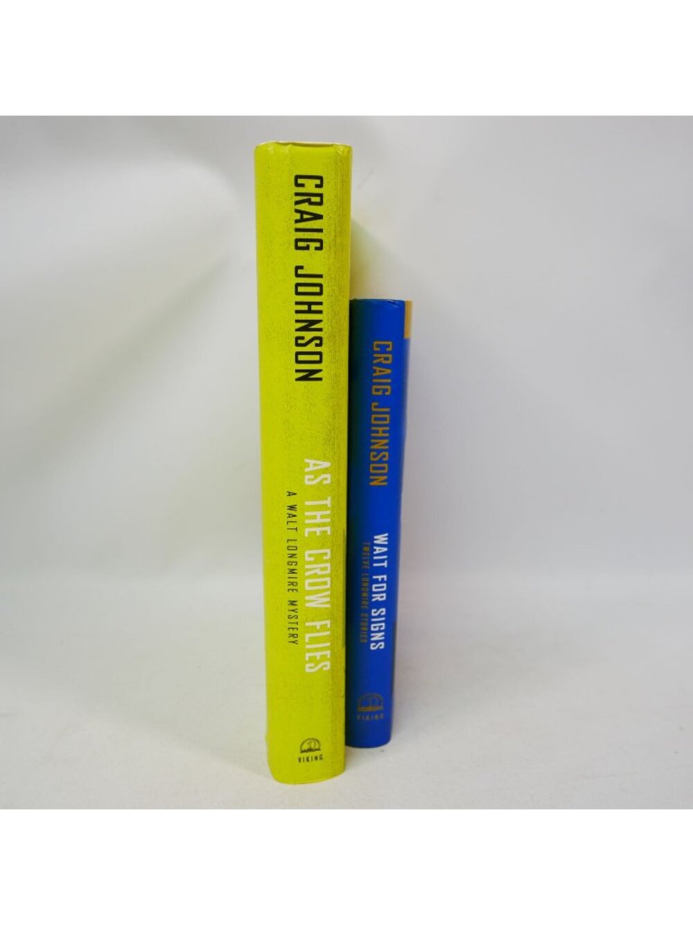 Craig Johnson Signed Books: "As The Crow Flies" & "Wait For Signs" Hardcover Set